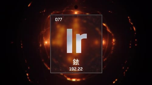 Iridium Element Periodic Table Animation with Atomic Science Background