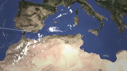 Commercial Airplane Flying To Tunis Tunisia