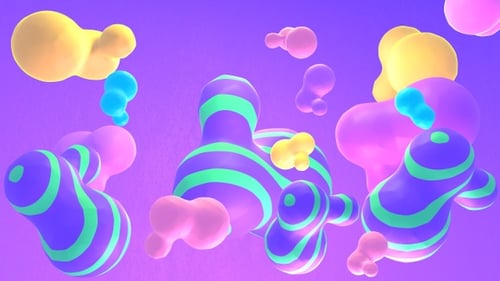 Abstract Fluid Organic Blob Shapes Moving Loop Background