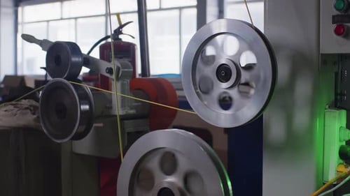 Electric Cable Production Line in Process in Cable Plant