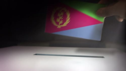 Animated Hand Casting Ballot in Election Box