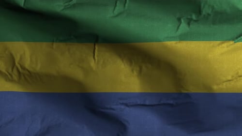 Gabon Flag Textured Waving Background 4K