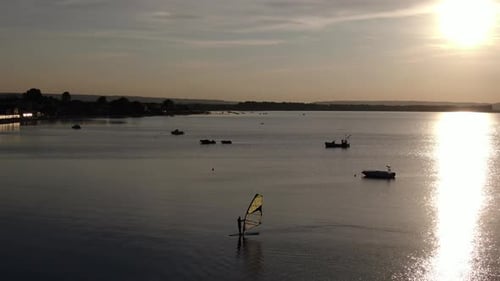 Windsurfer in Puck Bay at the Baltic Sea, Poland