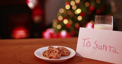 Cookies and milk left out for santa claus 4k