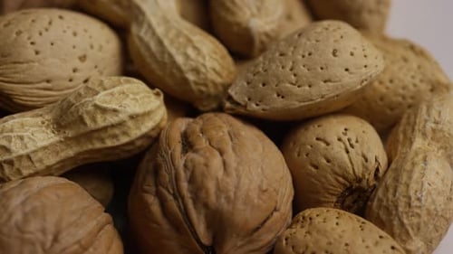 Macro View of Mixed Nuts in Shells