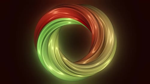 Abstract Modern Glowing Twisting Ring Loop Background
