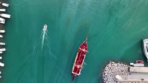 Pirate Harbor aerial view Turkey Alanya 4 K