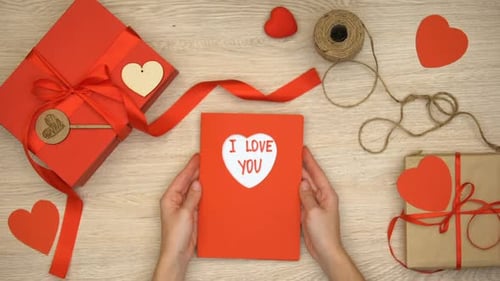 Romantic Card With Gifts for Valentine's Day
