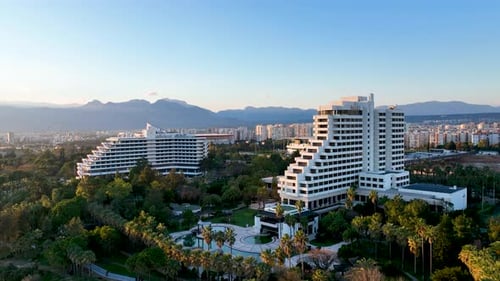 Hotel on the Beach Aerial View Turkey Antalya 4 K