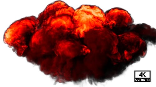 Riesige rote Rauchexplosion