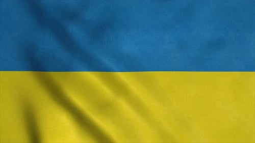 Flag of Ukraine Rippling in the Breeze