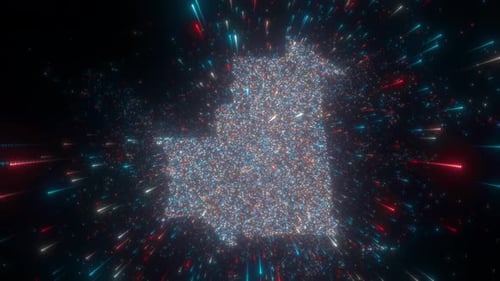 Mauritania Digital Map Forming with Futuristic Data Particles
