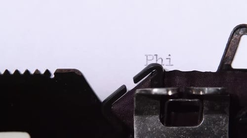 Writer Prints a Story About His Philosophy of Life. Close Up