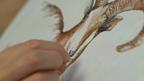 Needlework Crafting Intricate Embroidery Art