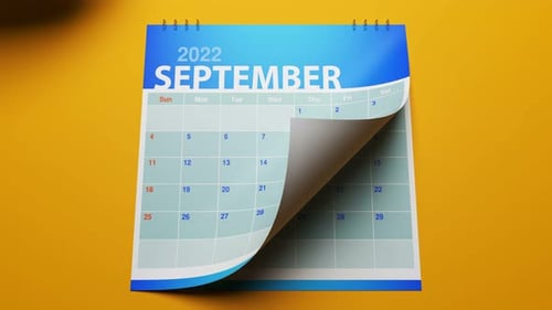 Desk Calendar Realistic Page Turn Animation