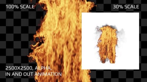 Flamethrower 2 - In And Out Animation, 2500x2500, 30fps, Alpha