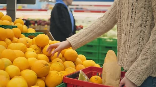 Supermarket Shopping Girl Woman Fruit Food Buy