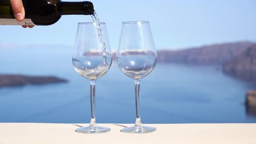Wine Pour With Ocean View on Sunny Day