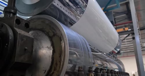 Plastic Sheet Production Line at a Modern Factory Facility