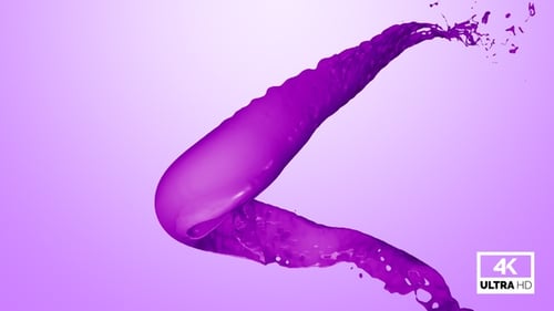 Vibrant Purple Fluid Paint Splash Animation with Alpha