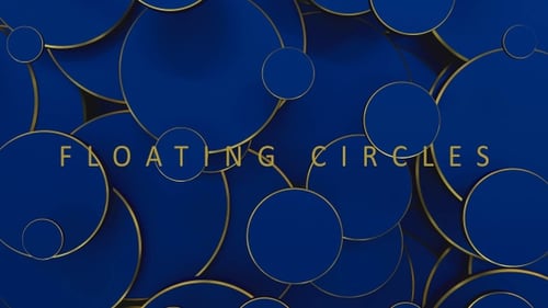 Elegant Blue and Gold Geometric Circles Abstract Animated Background