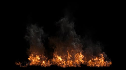 Realistic Fire with Smoke Visual Effect Element