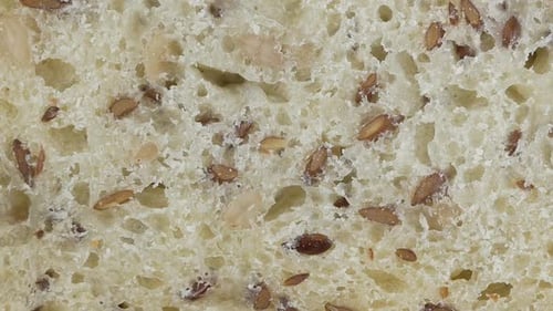 Close up of Seeded Bread Slice Texture