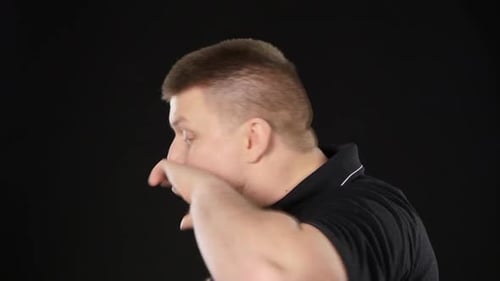 Adult Male Enjoying a Burger Snack