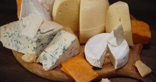 Cheese Assortment on Wooden Cutting Board