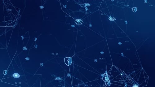 Futuristic Digital Security Network Background Animation