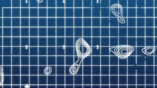 Animation of blue and white mountain map