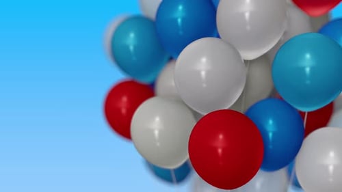Ein Bündel bunter Heliumballons