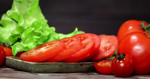Fresh Tomatoes and Lettuce Ingredients for Salad