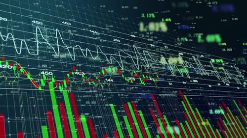 Background Of K Line Time Sharing Curve Of Financial Big Data Stock Market