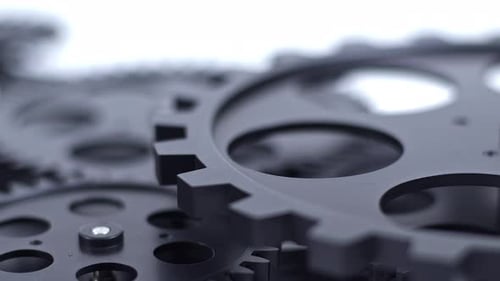 Grey Gears Interlocking in Precise Motion