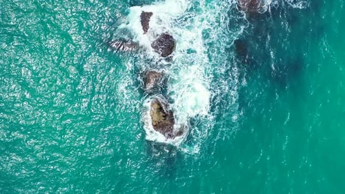 Luxury fly over island view of a paradise sunny white sand beach and aqua blue water background in h