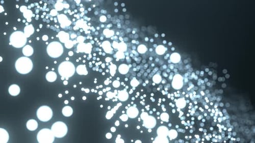 Flowing Abstract Light Particles Bokeh Stream Background Loop