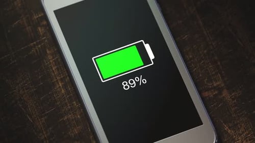 Mobile Phone Battery Depleting Animation with Percentage Display