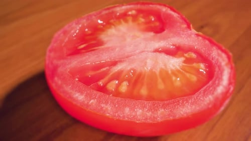 Close up of Freshly Cut Tomato