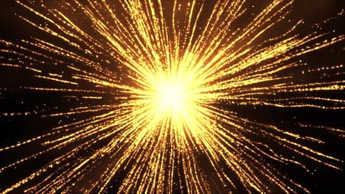 Golden Glitter Particle Light Burst Loop Animation