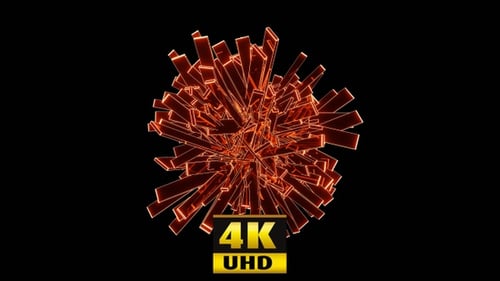 Abstract Rotating Glowing Red Geometric Spikes Animation