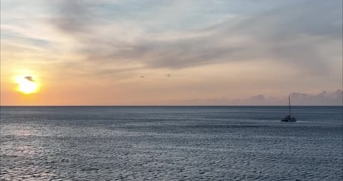 Yacht Against Sunset
