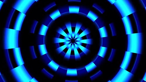 Futuristic Blue Glowing Cyber Tunnel Loop Background