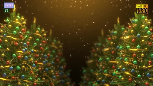 Festive Twinkling Christmas Trees Holiday Looping Background Animation