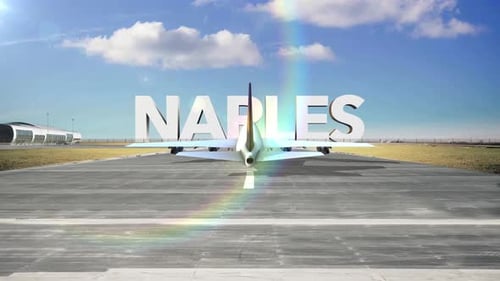 Airplane Landing Reveals 3D Text Destination Animation
