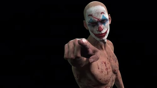 Creepy Clown Menacingly Points His Finger