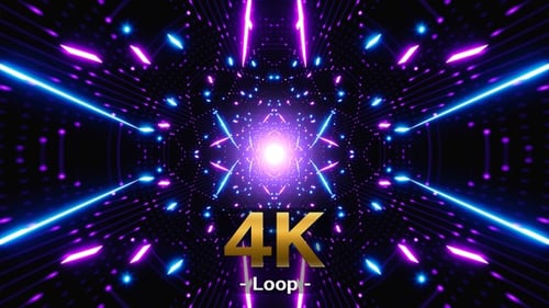 Shining Geometric Neon Laser Light Beam VJ Loop