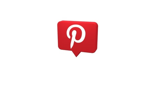 Animated 3D Pinterest Social Media Icon Reveal