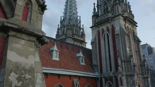 Old Ancient Historical Decorative Roman Catholic Church in Kiev