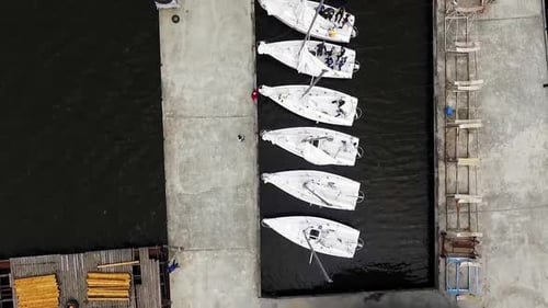 Top down aerial view of yacht club 01